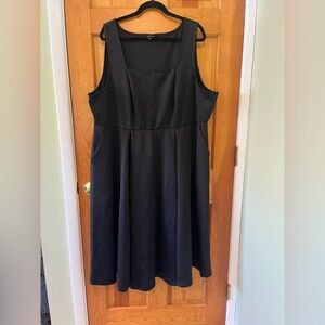 Torrid Mini Scuba Square Neck Skater Dress Black Size 4X Sleeveless A-Line